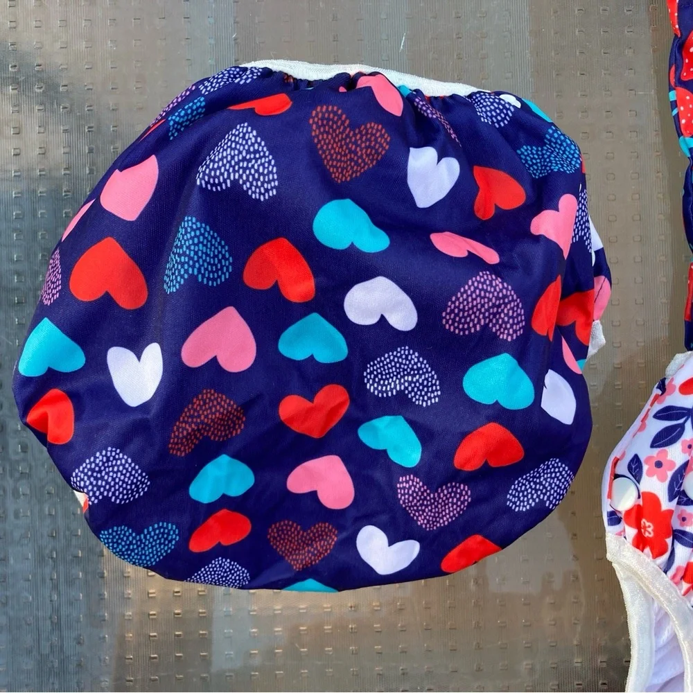 ALVABABY Colorful Set of Three Adjustable Reusable Diaper Cover Set with Wet Bag